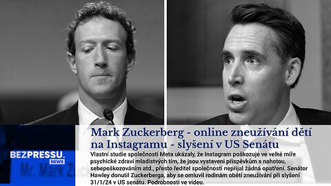 Mark Zuckerberg - online zneužívání dětí na Instagramu - slyšení v US Senátu