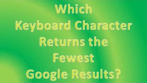 What's the Most Popular Keyboard Character Online?