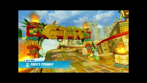 Papu's Pyramid Sapphire Relic Race Gameplay - Crash Team Racing Nitro-Fueled (Nintendo Switch)