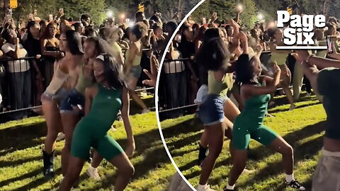 Angelina Jolie and Brad Pitt's daughter Zahara shows off dance moves while strolling with sorority sisters