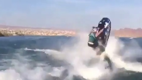 Crazy double backflip on jet ski