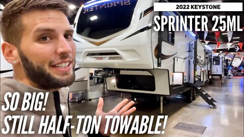 Incredibly SPACIOUS Half-Ton Towable Fifth Wheel | 2022 Keystone Sprinter 25ML