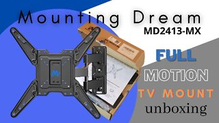 MOUNTING DEAM MD2413-MX FULL-MOTION TV WALL MOUNT UNBOXING.