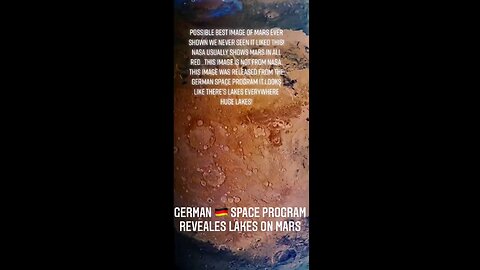 German 🇩🇪Space Program reveals many lakes on Mars