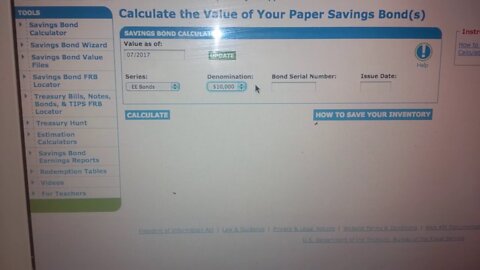 TREASURY DIRECT CALCULATION ON YOUR BIRTH CERTIFICATE BOND