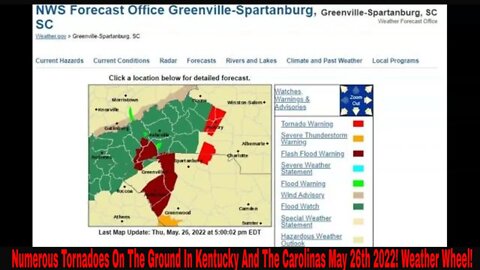 Numerous Tornadoes On The Ground In Kentucky And The Carolinas May 26th 2022! Weather Wheel!