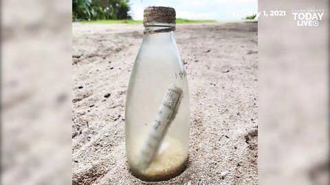 One message in a bottle connects two worlds in friendship