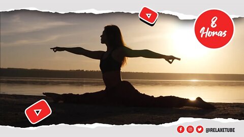 🎧 MÚSICA PARA YOGA E MEDITAÇÃO 🧘‍♂️ MÚSICA RELAXANTE COM SOM DAS ONDAS A BEIRA DO LAGO 🕒 8 HORAS