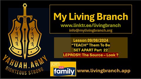 09-08-2024 "TEACH THEM" To Be SET APART Part 22 - Leprosy: The Source - Look Deeper