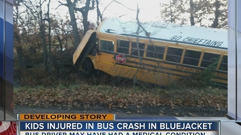 Children injured after bus crash in Bluejacket