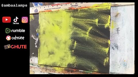 "IP2 Always Wins" Oil on Canvas 11x14 abstract painting, Pale Yellow black and Orange #artsale