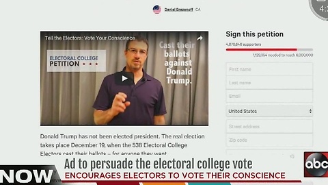 Group uses newspaper ads to call on electors to change votes