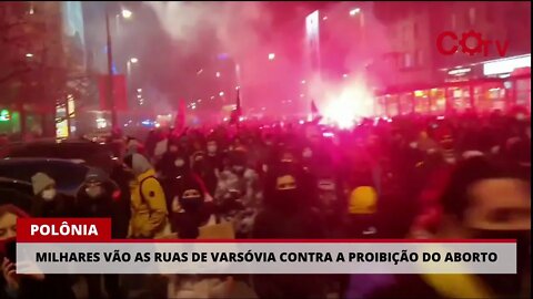 Protesto contra a proibição do aborto na Polônia