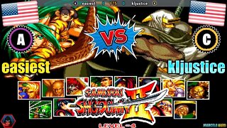 Samurai Shodown II (easiest Vs. kljustice) [U.S.A. Vs. U.S.A.]