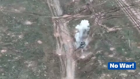 Drone footage of a Russian T-72 MBT being struck multiple times near Rubizhne, Luhansk Oblast!