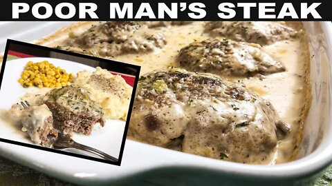 POOR MAN'S STEAK RECIPE | Easy Recipe Using Ground Beef