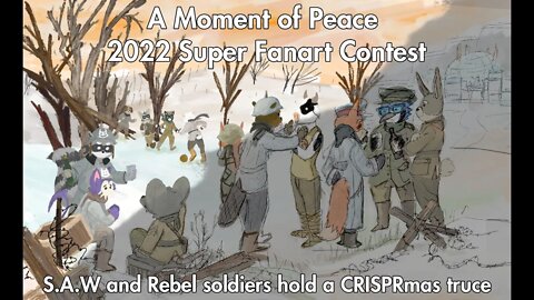 S.A.W. and Rebel soldiers hold a CRISPRmas truce, 2022 Super Fanart Contest Entry Speedpaint