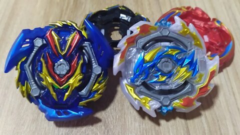 SLASH VALKYRIE .Bl.Pw Retsu vs 3 DRAGON .St.Ch Zan - Batalha Beyblade Burst