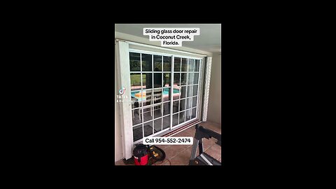 Sliding glass door repair; roller replacement and track refurbishing, in Coconut Creek, Fl.