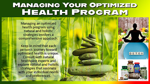 Managing Your Optimized Health Program