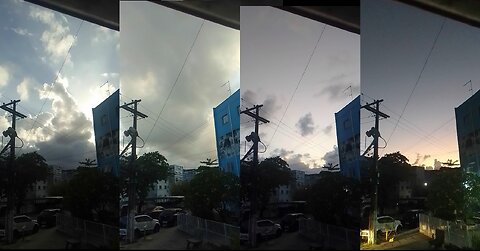 Beautiful time lapse showing cars, people, trees, sky, clouds and a pretty sun afternoon until night