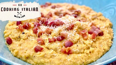 Polenta Carbonara from Milan Cooking Italian with Joe