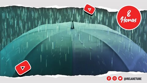 🎧 RUÍDO DE CHUVA NO GUARDA-CHUVA IDEAL PARA DORMIR TRANQUILAMENTE 🌧️ SONS DA CHUVA 🕒 8 HORAS