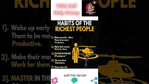 🔥Habits of the richest people🔥#shorts🔥#wildselfhelpgroup🔥30 August 2022🔥