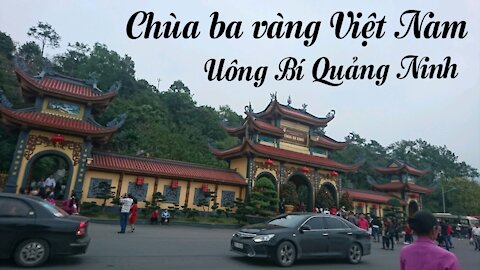 The three golden pagodas of Quang Ninh Vietnam