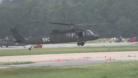 UH-60 Black Hawk helicopters at Fort Rucker, Alabama.