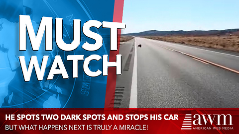 He Spots Two Dark Spots In Middle Of Road, Slams On His Brakes And Takes Action