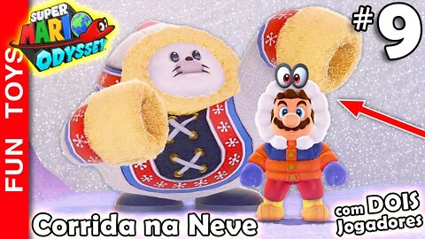 🔴 Super Mario Odyssey #9 - CORRIDA IRADA e diferente no Reino da Neve! E sempre com 2 jogadores! 🏁