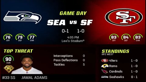 Madden 23 Game 2 49ers Cpu Vs Seahawks Cpu Franchise