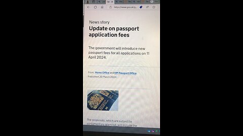 UK government : passport fees going up20/03/2024