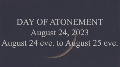 Day Of Atonement August 24th Sundown To August 25th Sundown