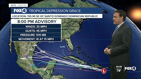 Tracking Tropical Depression Grace