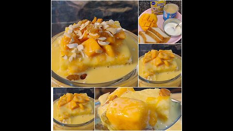 Mango custard pudding