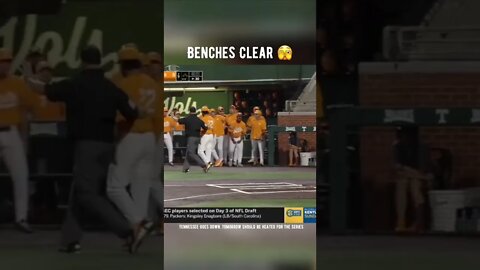 Benches clear during Tennessee vs Auburn game 🫣 #collegebaseball #collegebaseball #auburn