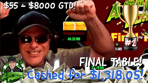 FINAL TABLE $55 $8,000 GTD - 2ND PLACE - HEADS UP: Twitch final table poker highlights