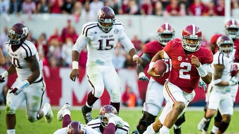 37 days until Alabama Football 🐘🔥 Jalen Hurts 37 yard TD against Texas A&M!