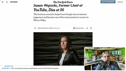 Ex YouTube CEO Susan Wojcicki dies of lung cancer (age 56) - NYTimes