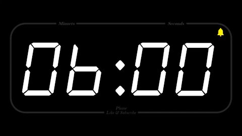 6 MINUTES TIMER WITH ALARM Full HD COUNTDOW