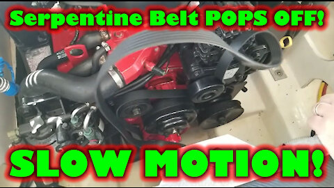 Volvo Penta 4.3GXI - Serpentine Belt Popping Off --SLOW MOTION--