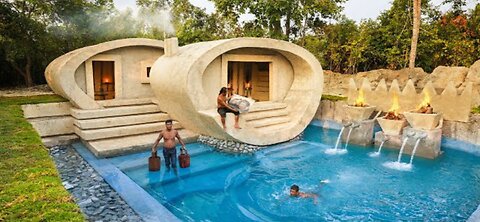 Buliding a private pool in a luxury underground house