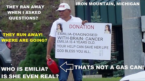 Panhandlers Raising Money For Emilia w/ Brain Cancer RAN Away! Is This All A Scam? | Jason Asselin