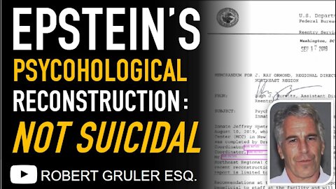 Jeffrey Epstein NOT Suicidal According to Newly Released Psychological Reconstruction Documents​