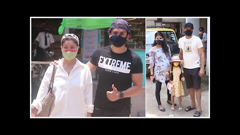 Gurmeet Choudhary With Wife Debina & Harbhajan Singh With Geeta & Daughter Snapped In Town