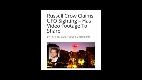 Russell Crow Claims To Have Footage Of A UFO Paranormal News