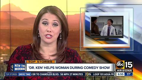 Ken Jeong uses medical training to help audience member