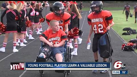 Young football players learn a valuable lesson